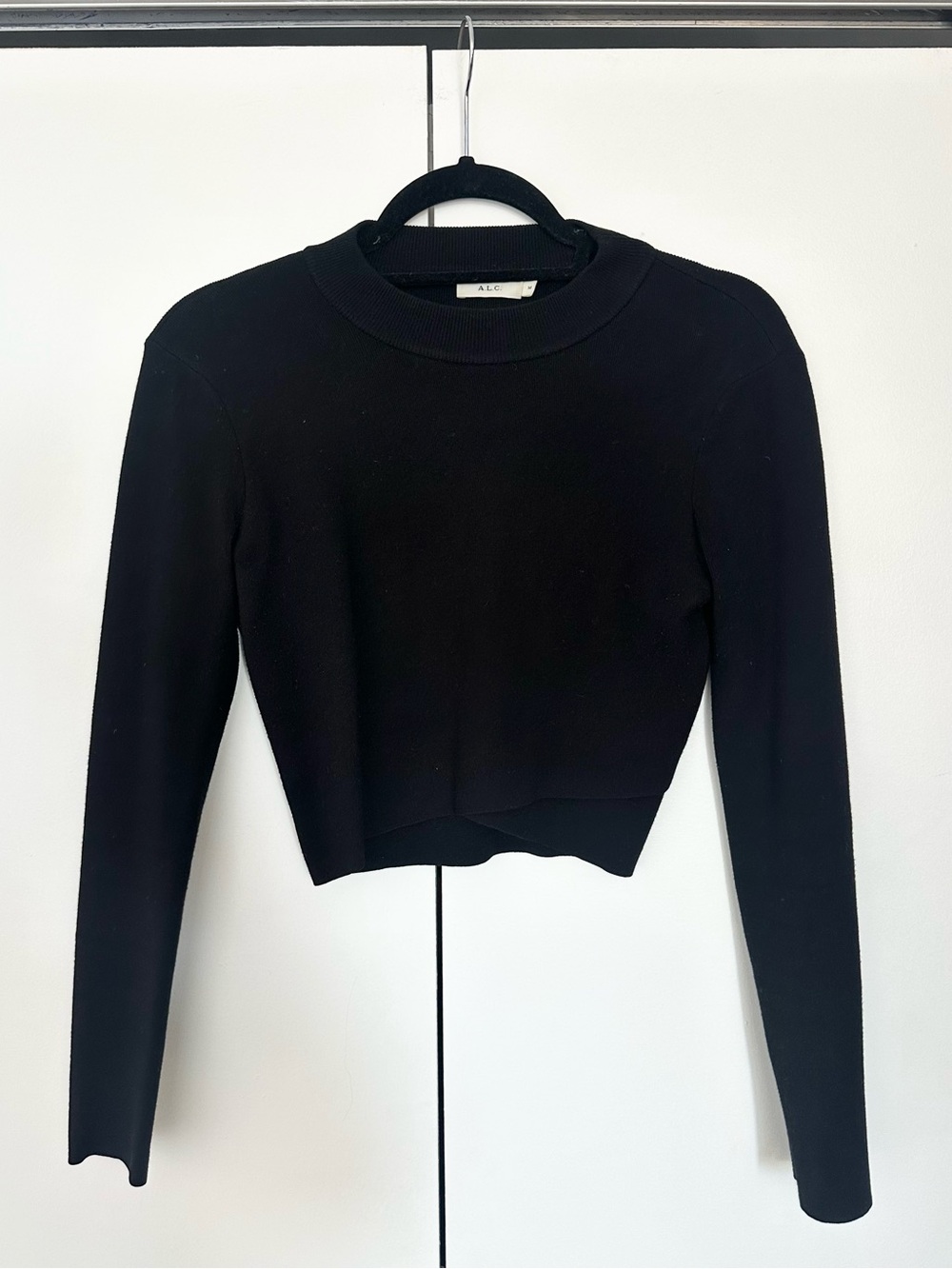 ALC Long Sleeve Crop Top - Black